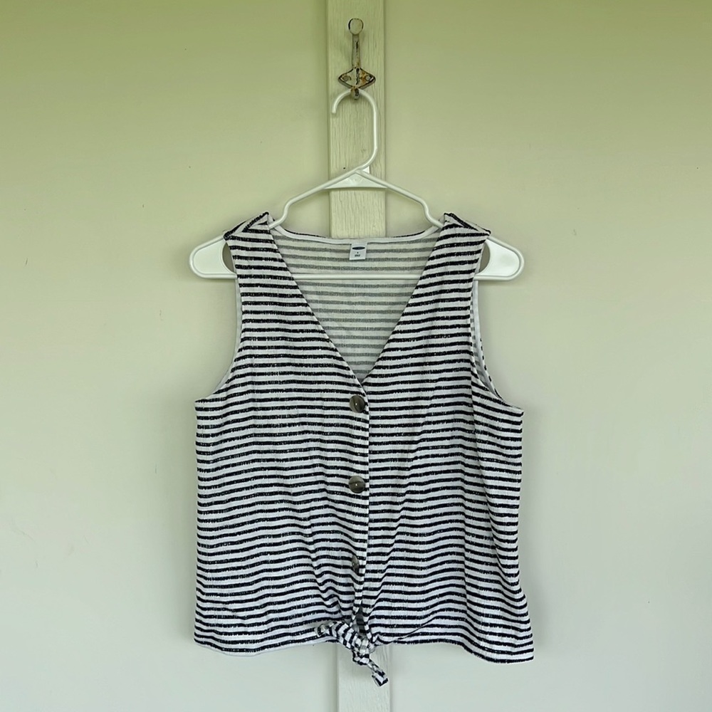 Old Navy striped button down tank